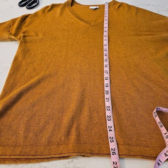 J. Jill Size Small Drop Shoulder Wool Silk Sweater Lagenlook Oversized Gold - Picture 11 of 12